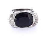 Ring Platina - 8.30ct. tw. Saffier - Diamant - Nieuw, Sieraden, Tassen en Uiterlijk, Ringen, Nieuw
