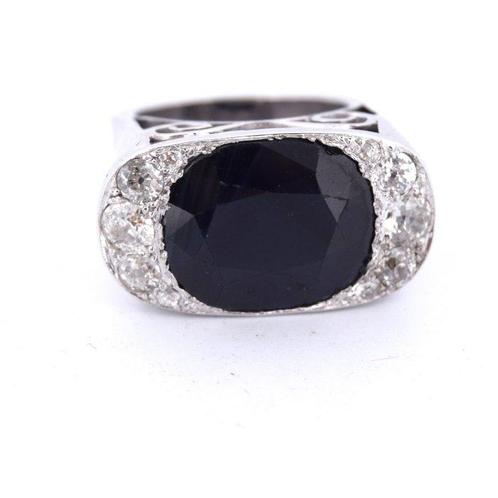 Ring Platina - 8.30ct. tw. Saffier - Diamant - Nieuw, Sieraden, Tassen en Uiterlijk, Ringen