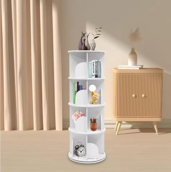 Draaibare Boekenkast – 4-Laags 360° Rek met 16 Vakken, Huis en Inrichting, Kasten | Boekenkasten, Nieuw, Verzenden