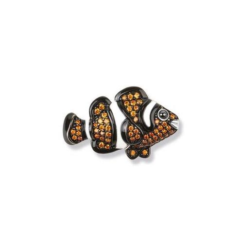 Zilveren Tropische Anemoonvis hanger met zirkonias, Sieraden, Tassen en Uiterlijk, Kettinghangers, Verzenden