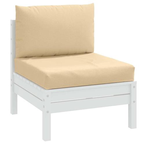 vidaXL Palletkussens 2 st stof gemêleerd beige, Huis en Inrichting, Woonaccessoires | Kussens, Beige, Nieuw, Verzenden