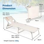 2dekans | Coast Ligstoel Beige – Opvouwbare Strand- en, Ophalen of Verzenden, Zo goed als nieuw