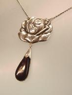 Halsketting Zilver - 5.00ct. tw. Barnsteen - Art Nouveau, Sieraden, Tassen en Uiterlijk, Kettingen, Nieuw