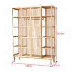 [en.casa] Kledingkast Hudiksvall bamboe 185x140x45 cm open k, Huis en Inrichting, Kasten | Kledingkasten, Verzenden, Nieuw