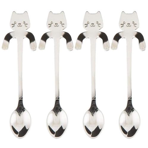 Fako Bijoux® - Theelepels - Koffie Lepeltjes - Hangende kat, Huis en Inrichting, Keuken | Bestek, Verzenden