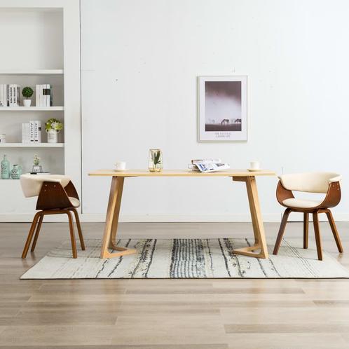 vidaXL Eetkamerstoelen 2 st gebogen hout en kunstleer, Huis en Inrichting, Stoelen, Nieuw, Verzenden