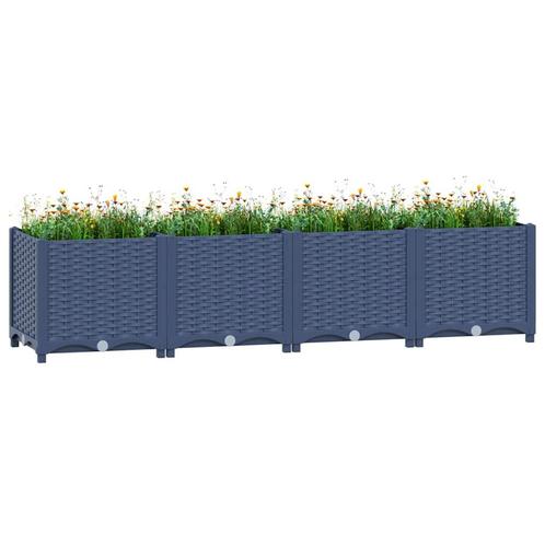 vidaXL Plantenbak verhoogd 160x40x38 cm polypropyleen, Tuin en Terras, Bloembakken en Plantenbakken, 100 cm of meer, Nieuw, Kunststof