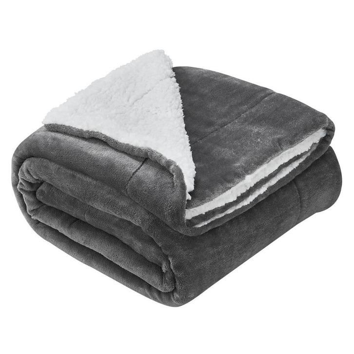 Fleecedeken 2 kanten - 150 x 200 cm - Donkergrijs, Huis en Inrichting, Woonaccessoires | Plaids en Woondekens, Nieuw, Verzenden