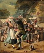 Ely Woollett (XlX) - Country dancing, Antiek en Kunst, Kunst | Schilderijen | Klassiek