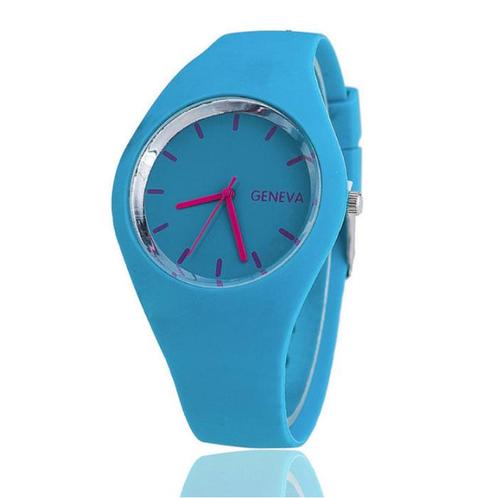 Jelly Horloge Unisex - Kwarts Uurwerk Silicoon Bandje Blauw, Sieraden, Tassen en Uiterlijk, Smartwatches, Nieuw, Verzenden