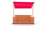 Zandbak - hout - met dak en bankjes - 120x120 cm - rood, Ophalen of Verzenden, Nieuw