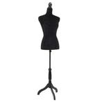 vidaXL Etalagepop torso vrouw zwart, Kleding | Dames, Kledinghangers, Verzenden, Nieuw