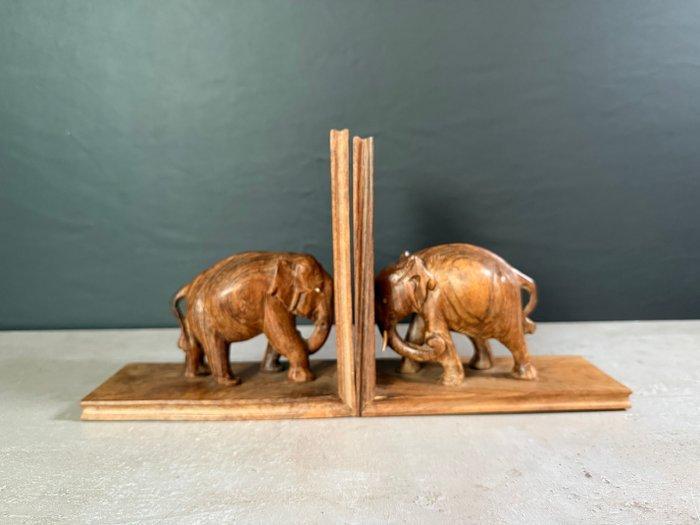 local artist - Boekensteunen (2) - hard hout - twee, Antiek en Kunst, Kunst | Niet-Westerse kunst