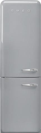 Smeg FAB32LSV5 retro jaren 50 koelkast zilver - linksdraaien, 150 tot 200 liter, Verzenden, 60 cm of meer, Met aparte vriezer