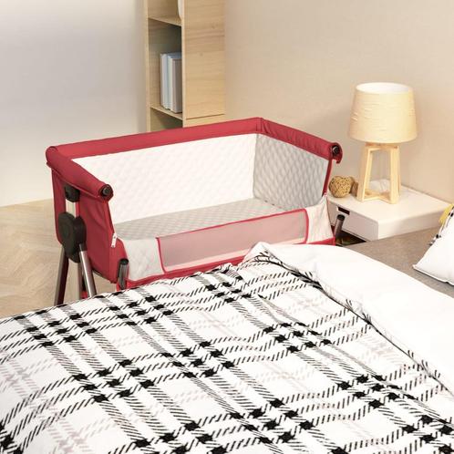vidaXL Babybox met matras linnen rood, Kinderen en Baby's, Kinderkamer | Bedden, Nieuw, Verzenden