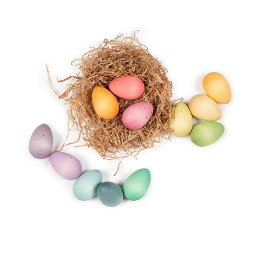 Grapat - Houten gekleurde eieren - Happy eggs - 12 stuks, Kinderen en Baby's, Speelgoed | Overig