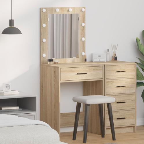 vidaXL Kaptafel met lade Sonoma eiken 50 x 41 x 135 cm, Huis en Inrichting, Tafels | Kaptafels, Nieuw, Verzenden