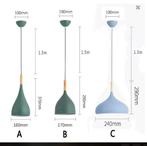 Meerkleurige Hanglamp – Modern Aluminium &amp; Hout, E27, Huis en Inrichting, Lampen | Hanglampen, Verzenden, Nieuw