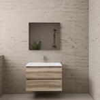 ACTIE BWS Badmeubel | Paris | Canyon Oak 80 cm | Mat Wit, Ophalen of Verzenden, Nieuw, Bad