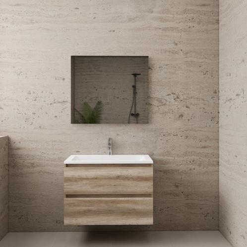 ACTIE BWS Badmeubel | Paris | Canyon Oak 80 cm | Mat Wit, Doe-het-zelf en Verbouw, Sanitair, Bad, Nieuw, Ophalen of Verzenden