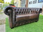 Bank CHESTERFIELD 2 zit bruin leren design sofa, Leer, Rechte bank, 75 tot 100 cm, Vierpersoons of meer
