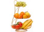 Ynona Fruitschaal - 3 Laags - Goud - Fruitmand, Huis en Inrichting, Keuken | Keukenbenodigdheden, Nieuw, Verzenden