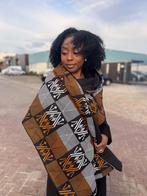 Warme Sjaal met Afrikaanse print Unisex - Kente Mud Zwart/or, Kleding | Dames, Mutsen, Sjaals en Handschoenen, Nieuw, Ophalen of Verzenden