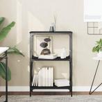 vidaXL Boekenkast 3-laags 59x35x90,5 cm bewerkt hout zwart, Huis en Inrichting, Verzenden, Nieuw, Overige houtsoorten