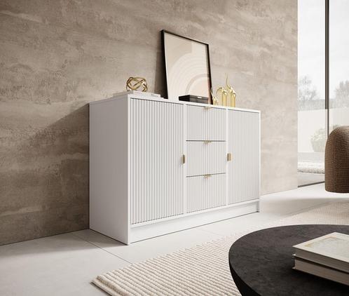 Meubella Dressoir Tavares wit 118 cm goud, Huis en Inrichting, Kasten | Dressoirs, 25 tot 50 cm, Nieuw, 100 tot 150 cm, Verzenden