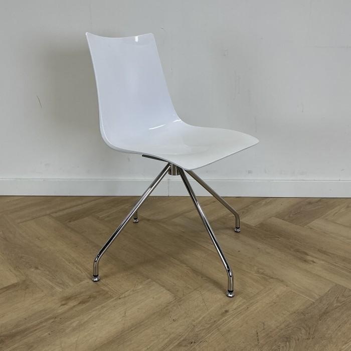 scab Zebra design stoel, draaistoel,  Wit - chroom, Huis en Inrichting, Stoelen, Eén, Gebruikt, Stof, Ophalen of Verzenden