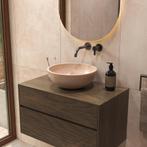 Salenzi Travertin Light Waskom 40x40x15cm Diep Opbouwmodel, Ophalen of Verzenden, Nieuw, Overige typen