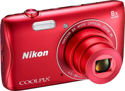 Nikon Coolpix S3700 Digitale Compact Camera - Rood, Audio, Tv en Foto, Fotocamera's Digitaal, Zo goed als nieuw, Verzenden
