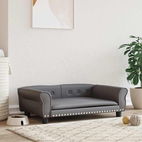 vidaXL Hondenmand 95x55x30 cm kunstleer grijs, Dieren en Toebehoren, Honden-accessoires, Nieuw, Verzenden