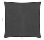 Premium schaduwdoek 3x3m vierkant waterdoorlatend Carbon..., Nieuw