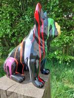 Beeld, pub or French bulldog black sitting in color paint