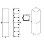 Wiesbaden Vision - Kolomkast - 2 deuren - 160x35x35 - Wit, Ophalen of Verzenden, Nieuw