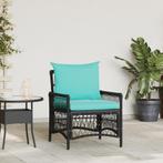 vidaXL Ligstoel met Kussens Zwart 60x70x78 cm Poly Rattan, Tuin en Terras, Tuinstoelen, Verzenden, Nieuw, Rotan