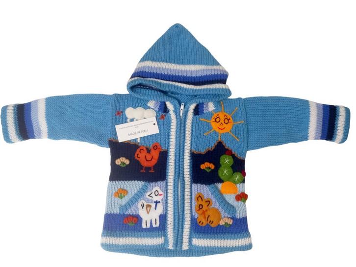 Light blue peruvian sweater,  Peruvian kids sweater, Kinderen en Baby's, Babykleding | Maat 74, Jongetje of Meisje, Nieuw, Truitje of Vestje