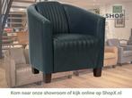 Leren fauteuil Press Special - Granada Blue (blauw) - Poten, Nieuw, Ophalen of Verzenden, Eigentijds, Klassiek, Retro, Romantisch, Vintage