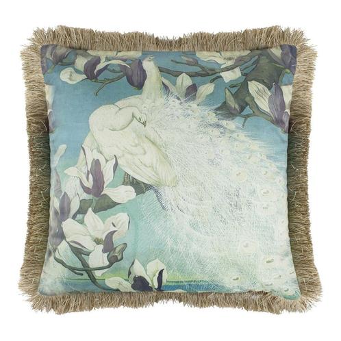 kussen fluweel witte pauwen gouden franjes 45x45cm*, Huis en Inrichting, Woonaccessoires | Overige, Verzenden