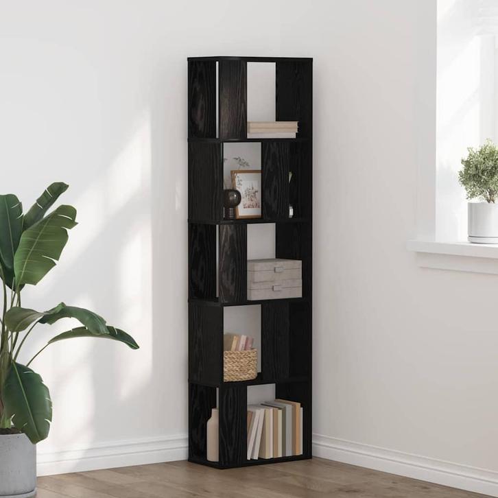 vidaXL Boekenkast Zwart Eiken 45 x 23,5 x 162,5 cm, Huis en Inrichting, Kasten | Boekenkasten, Nieuw, Minder dan 50 cm, Overige houtsoorten