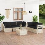 vidaXL 6-delige Loungeset met kussens pallet vurenhout, Verzenden, Nieuw, Hout, Loungeset