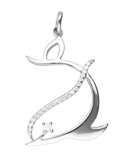 Zilveren Dolfijn opengewerkt met kristallen, Sieraden, Tassen en Uiterlijk, Kettinghangers, Verzenden
