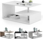 Salontafel met opbergruimte - 90x50 cm - Wit - MIADOMODO®, Verzenden, Zo goed als nieuw