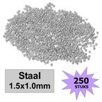 Fako Bijoux® - Knijpkralen - Crimp Beads - Metaal - 1.5x1mm, Hobby en Vrije tijd, Kralen en Sieraden maken, Verzenden, Nieuw