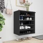 vidaXL Schoenenkast 60x35x70 cm bewerkt hout zwart, Verzenden, Nieuw