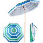 Parasol - 180 cm - strandparasol met tas - groen blauw, Nieuw, Ophalen of Verzenden