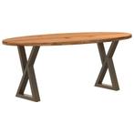 vidaXL Eettafel 200x100x74 cm ovaal massief eikenhout, Huis en Inrichting, Tafels | Eettafels, Verzenden, Nieuw