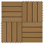 vidaXL Terrastegels diep reliëf 30x30 cm 1 m² HKC teakkleur, Verzenden, Nieuw