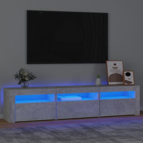 vidaXL Tv-meubel met LED-verlichting 180x35x40 cm betongrijs, Huis en Inrichting, Kasten | Televisiemeubels, 25 tot 50 cm, Nieuw